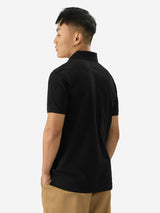Men's Black Casual Solid Regular Fit Half Sleeves Polo Tshirt