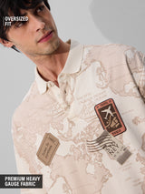 Men's Cream Casual  Half Sleeves Polo Tshirt