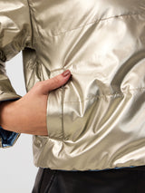 Women's Multicolor Casual Regular Fit Solid Full Sleeves Reversible Puffer Jacket