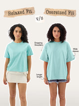 Women's Beige Casual Oversized Fit Printed Half Sleeves Tshirt