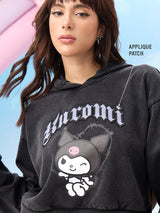 Women's Grey Casual Oversized Fit Graphic Full Sleeves Hoodie