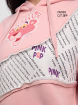Women's Pink Casual Oversized Fit Printed Full Sleeves Hoodie