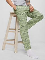 Men's Green Casual Graphic  Pyjama
