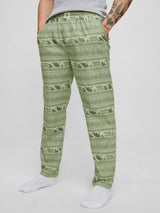 Men's Green Casual Graphic  Pyjama