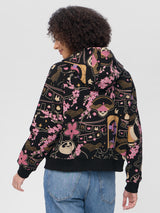 Women's Black Casual Oversized Fit Printed Full Sleeves Hoodie