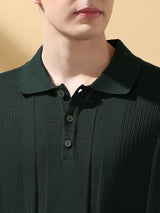 Men's Green Casual Regular Fit Half Sleeves Solid Tshirt