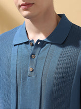 Men's Blue Casual Regular Fit Half Sleeves Solid Tshirt