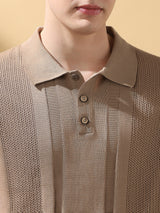 Men's Beige Casual Regular Fit Half Sleeves Solid Tshirt