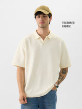 Men's White Casual  Half Sleeves Polo Tshirt