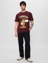 Men's Brown Casual Graphic Half Sleeves Tshirt