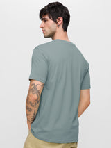 Men's Green Casual Printed Regular Fit Half Sleeves Tshirt