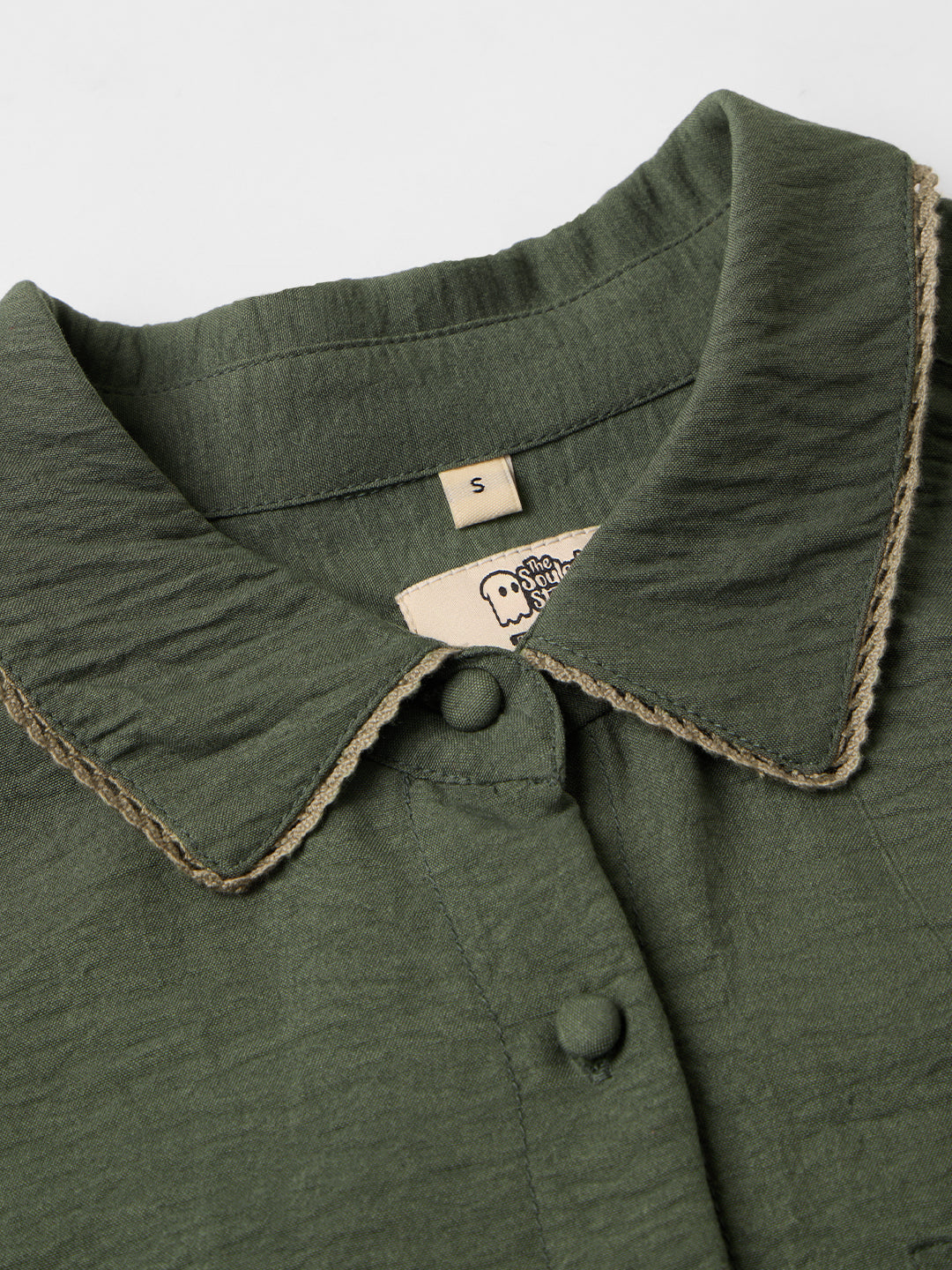 Women's Green Casual Regular Fit Solid Full Sleeves Shirt