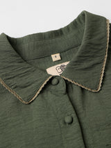 Women's Green Casual Regular Fit Solid Full Sleeves Shirt
