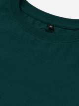 Men's Green Casual Solid Oversized Fit Half Sleeves Tshirt