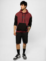 Men's Red Hooded Neck Oversized Hoodie