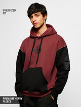 Men's Red Hooded Neck Oversized Hoodie