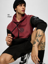 Men's Red Hooded Neck Oversized Hoodie