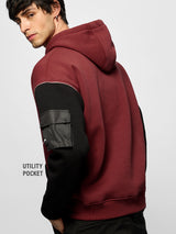 Men's Red Hooded Neck Oversized Hoodie