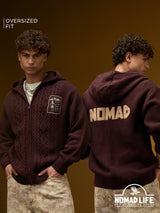Men's Brown Hooded Neck Oversized Pullovers