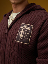 Men's Brown Hooded Neck Oversized Pullovers