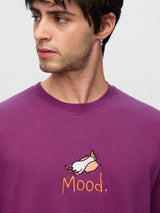 Men's Purple Casual Printed Regular Fit Half Sleeves Tshirt