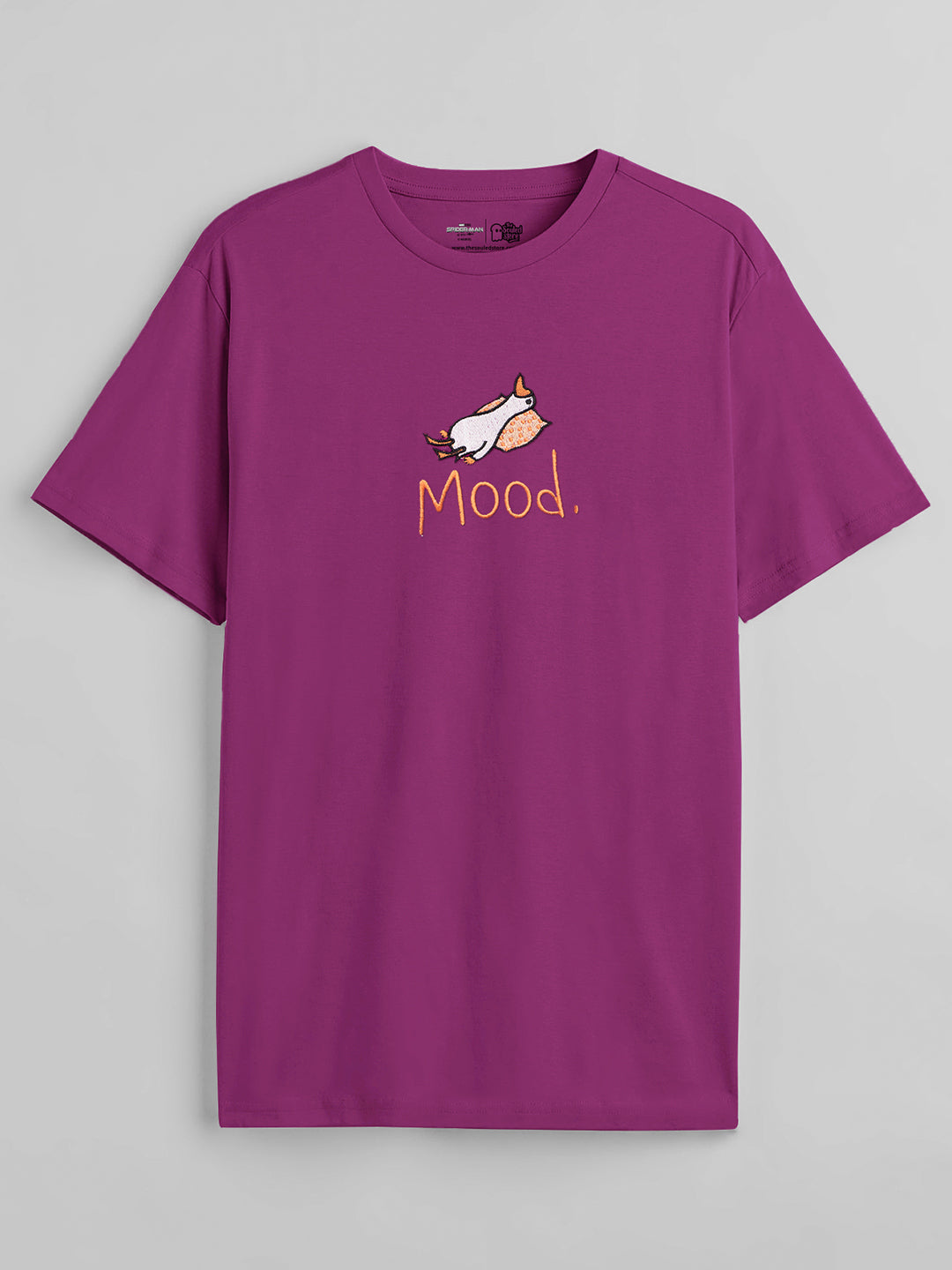 Men's Purple Casual Printed Regular Fit Half Sleeves Tshirt