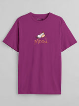 Men's Purple Casual Printed Regular Fit Half Sleeves Tshirt