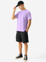 Men's Purple Casual Solid Regular Fit Half Sleeves Tshirt