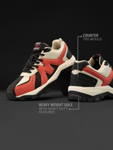 Men's Orange Casual Colourblock Sneakers
