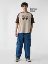 Men's Beige Casual  Half Sleeves Tshirt