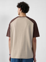 Men's Beige Casual  Half Sleeves Tshirt