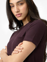 Women's Brown Casual Regular Fit Solid Half Sleeves Tshirt