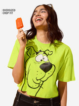 Women's Green Casual Oversized Fit Printed Half Sleeves Tshirt