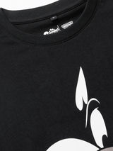 Women's Black Casual Oversized Fit Printed Half Sleeves Tshirt