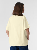 Women's Beige Casual Oversized Fit Solid Half Sleeves Tshirt