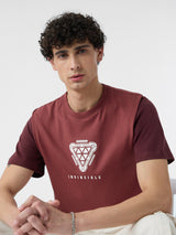 Men's Brown Casual Printed Regular Fit Half Sleeves Tshirt