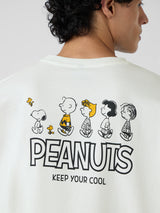 Men's White Casual Printed Oversized Fit Half Sleeves Tshirt