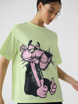 Women's Green Casual Oversized Fit Printed Half Sleeves Tshirt