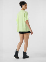 Women's Green Casual Oversized Fit Printed Half Sleeves Tshirt