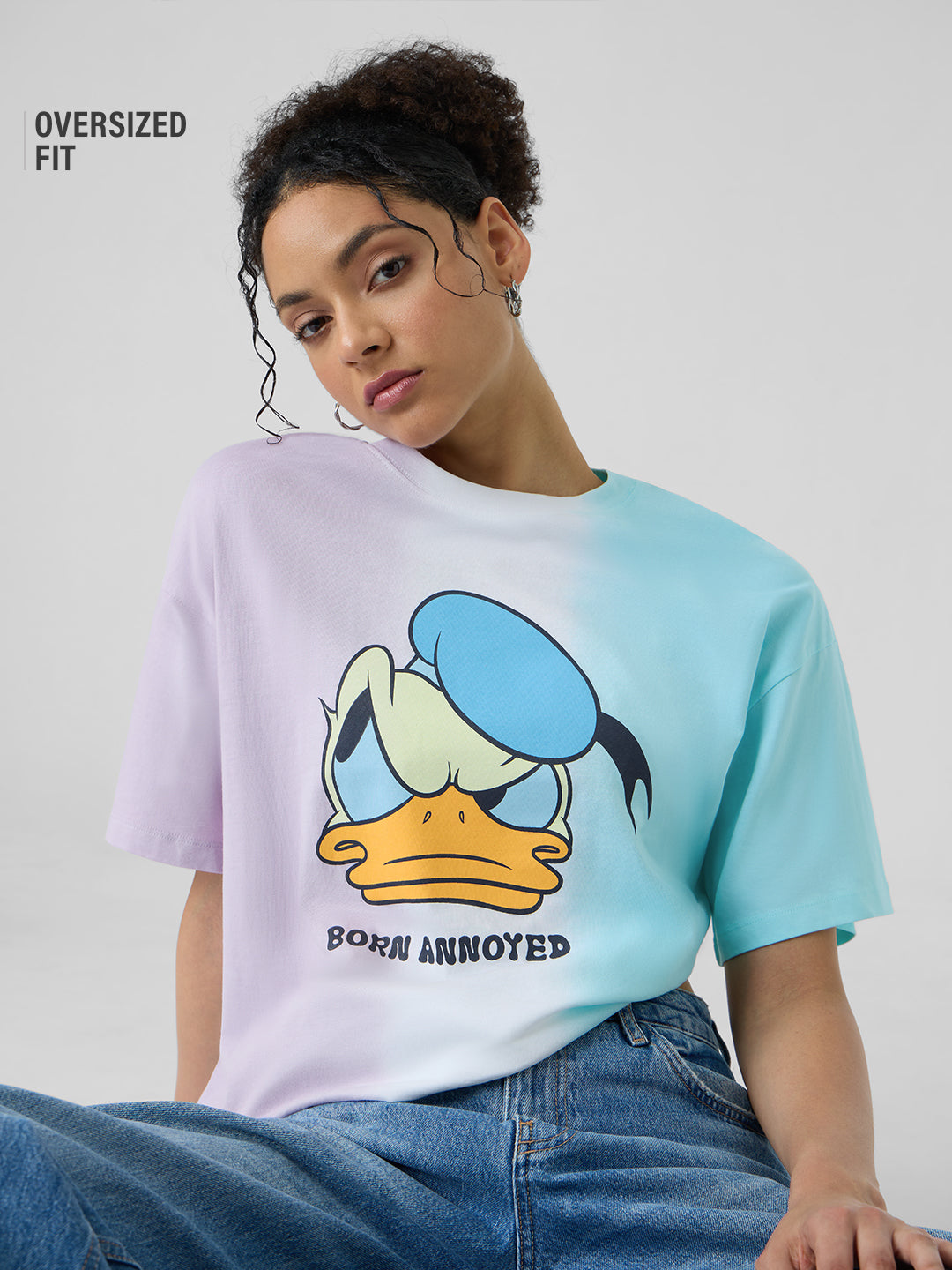 Women's Multicolor Casual Oversized Fit Printed Half Sleeves Tshirt