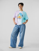 Women's Multicolor Casual Oversized Fit Printed Half Sleeves Tshirt