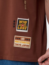 Men's Brown Casual Printed Oversized Fit Half Sleeves Tshirt