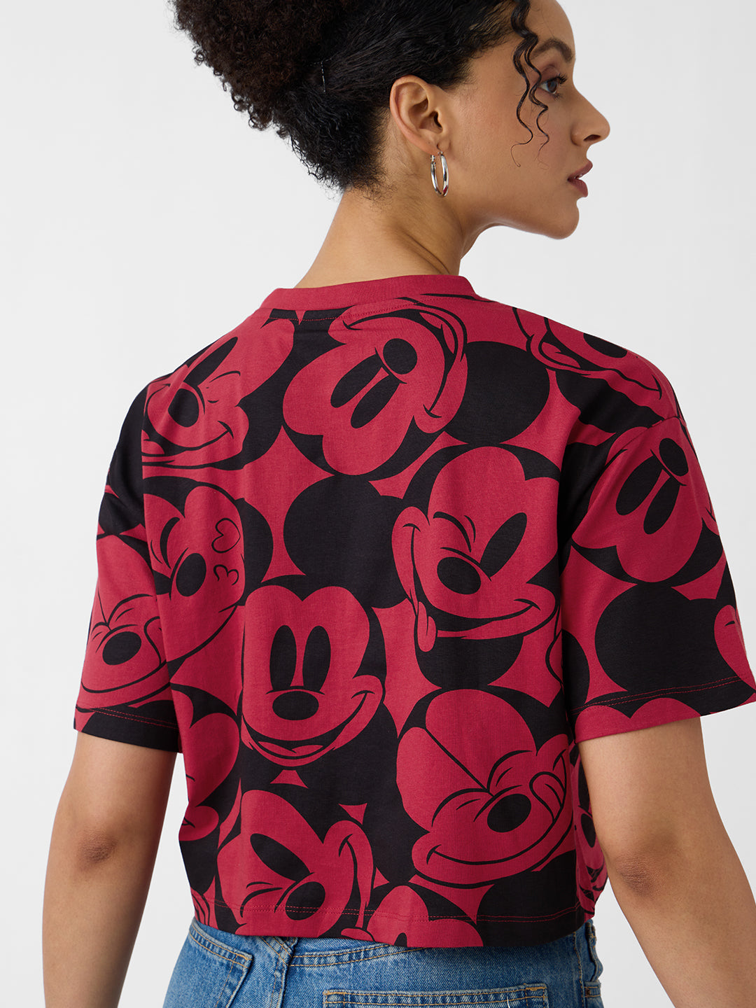 Women's Black Casual Oversized Fit Printed Half Sleeves Tshirt