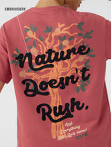 Women's Pink Casual Oversized Fit Printed Half Sleeves Tshirt