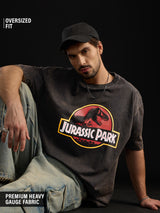 Men's Brown Casual Printed Oversized Fit Half Sleeves Tshirt