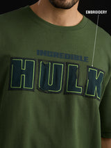 Men's Green Casual Printed Oversized Fit Half Sleeves Tshirt