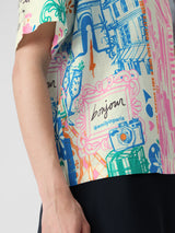 Women's White Casual Oversized Fit Printed Half Sleeves Shirt