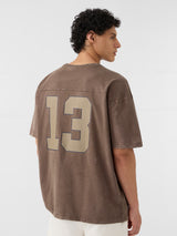 Men's Brown Casual Printed Oversized Fit Half Sleeves Tshirt