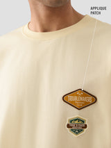 Men's Beige Casual  Half Sleeves Tshirt