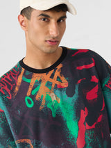 Men's Multicolor Casual Printed Oversized Fit Half Sleeves Tshirt
